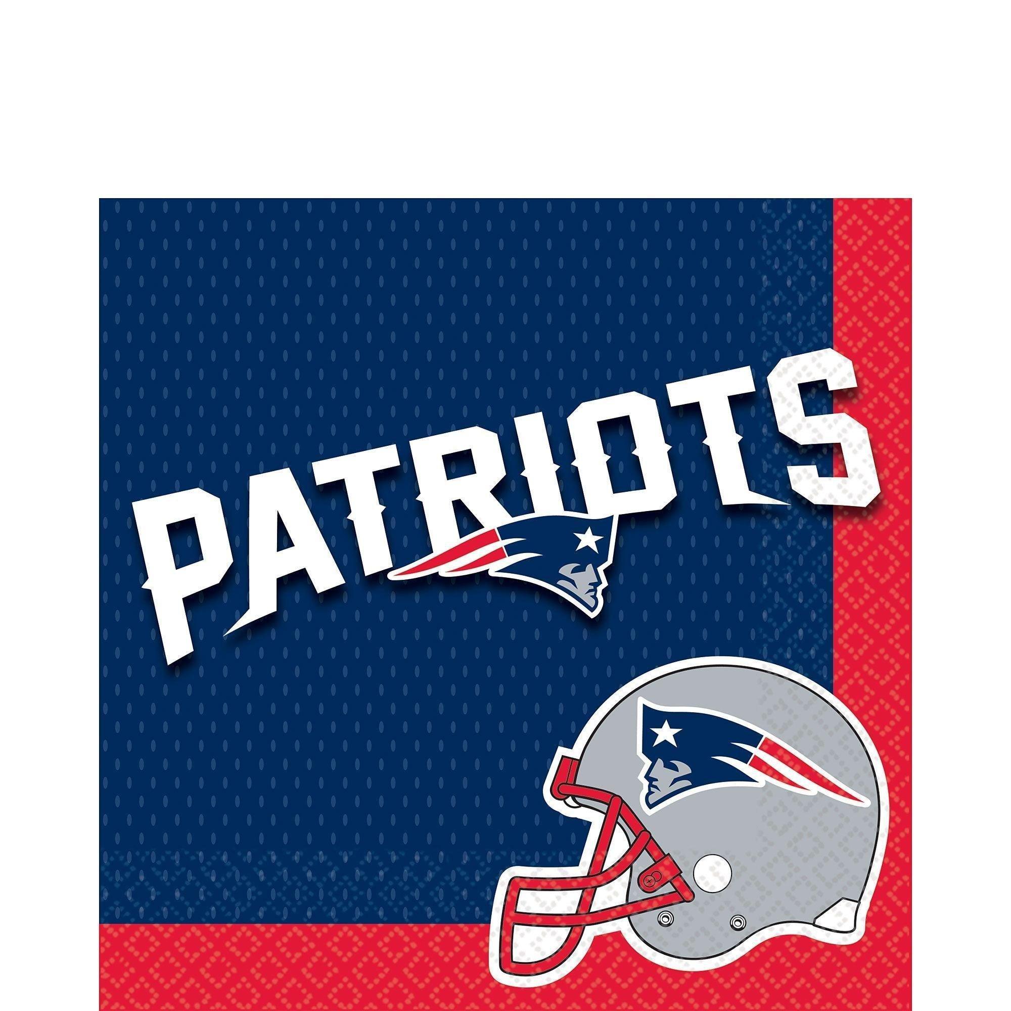 New England Patriots Party Supplies Pack for 18 Guests - Kit Includes Plates, Napkins, Table Cover, Cups, Cutlery, Serving Bowl, Banner Decoration & Centerpiece